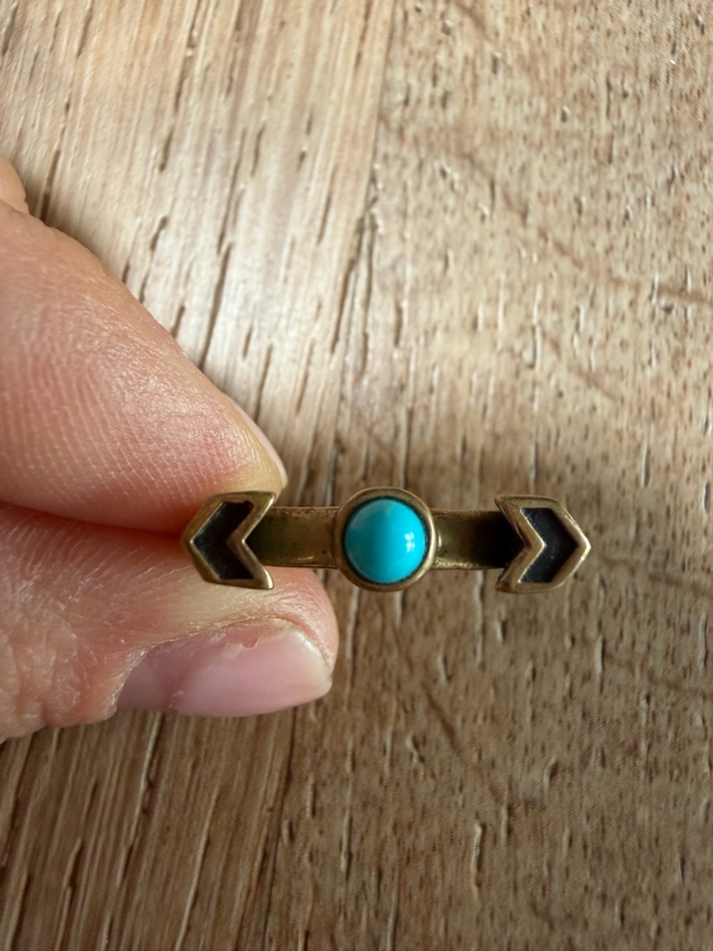 Pamela Love Brass Arrow Ring with Turquoise Cabochon